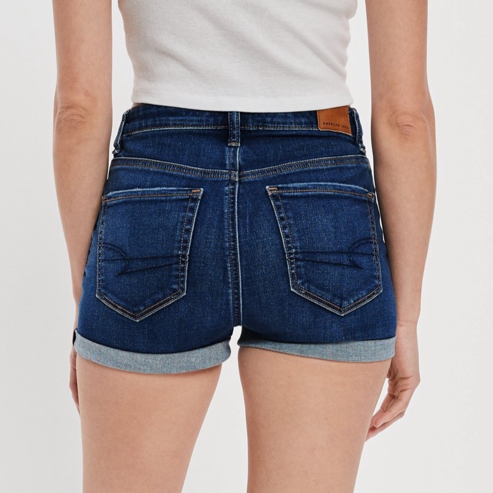 NWT AE NE(X)T LEVEL SUPER HIGH-WAISTED DENIM SHORT SHORTS Size4 - Picture 2 of 7